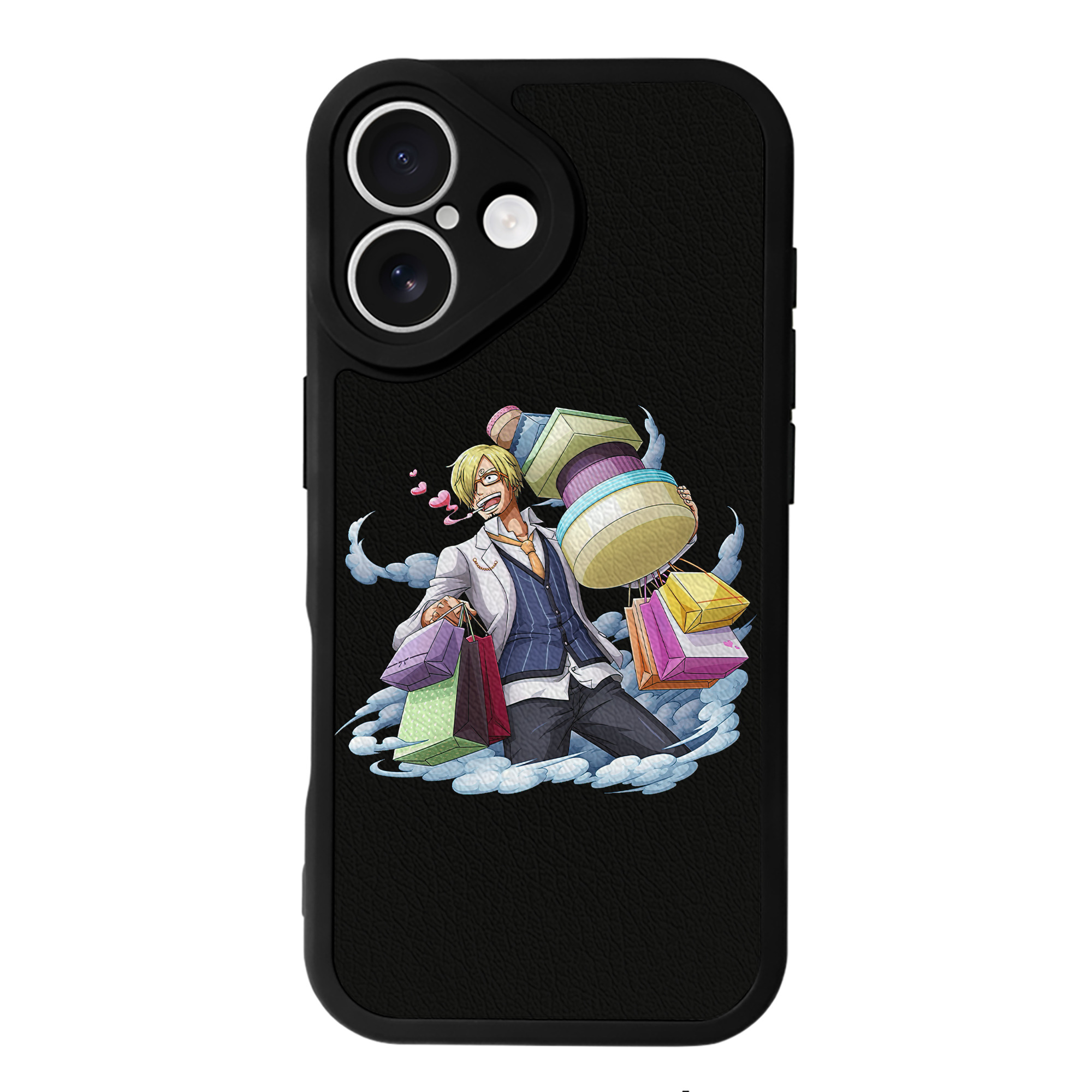 （画像用） ワンピース サンジ ONE PIECE Sanji 【iPhone 16シリーズ対応】シリコンスマホケース（レザー調） 材質：シリコン